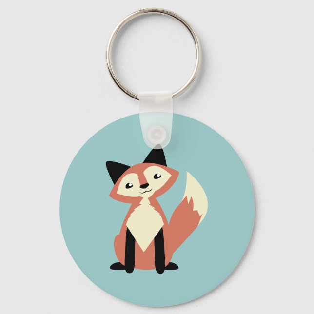 Niedlicher Kopf-Tilt-Fox Schlüsselanhänger (Vorderseite)