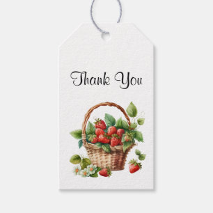 Niedlicher Korb voller Erdbeeren Vielen Dank Geschenkanhänger