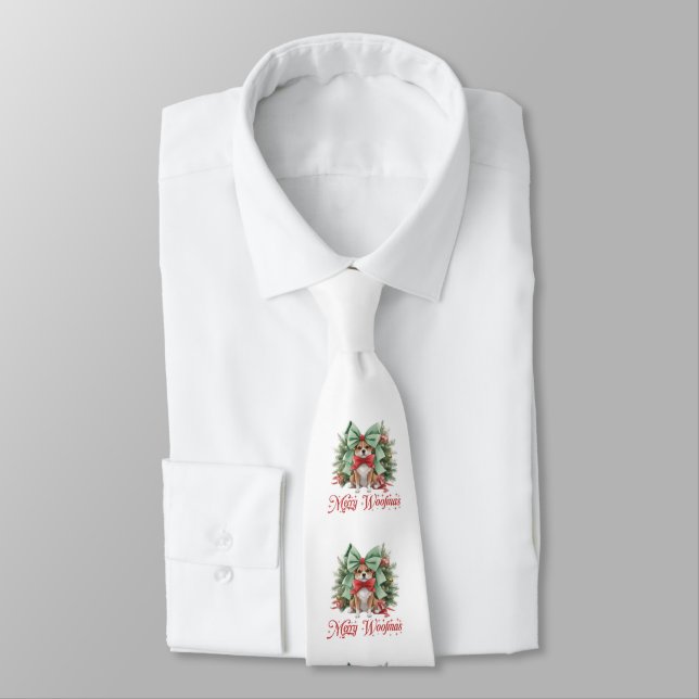 Niedlicher Korgi mit Weihnachtsbogenverzierung Krawatte (Gebunden)