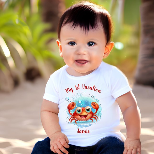 Niedlicher Krabbensommer Baby T-shirt (Von Creator hochgeladen)