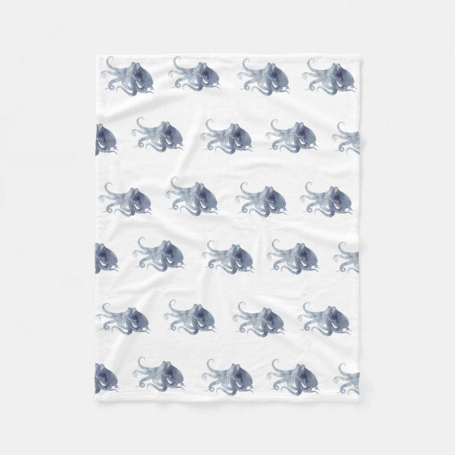 Niedlicher Kraken Fleecedecke (Vorderseite)