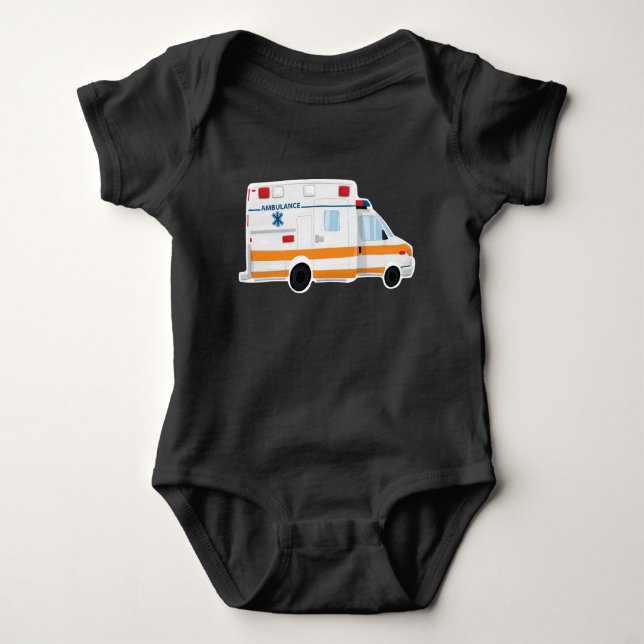Niedlicher Krankenwagen-Baby-Bodysuit Baby Strampler (Vorderseite)