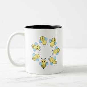 Niedlicher Kreis der Bienen Zweifarbige Tasse
