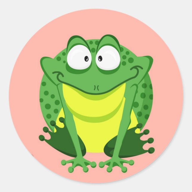 Niedlicher Kreisfrosch Runder Aufkleber (Vorderseite)