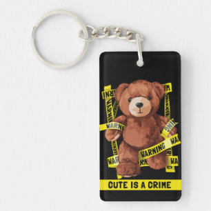Niedlicher Kriminalitätskämpfer Teddybär Schlüsselanhänger