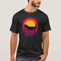 Niedlicher Krokodil-Alligator Retro-Sunset Reptile