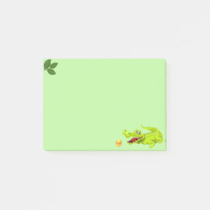 Niedlicher Krokodil & Lorbeerblätter auf limetteng Post-it Klebezettel