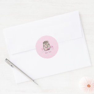 Niedlicher Kronleuchter Igel Rosa Muster Runder Aufkleber