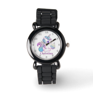 Niedlicher Kuchen Einhornmädchen zusehen Armbanduhr