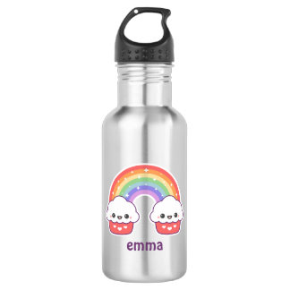 Niedlicher Kuchen-Regenbogen Edelstahlflasche