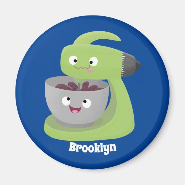 Niedlicher Kuchenmischer Cartoon Magnet (Vorne)