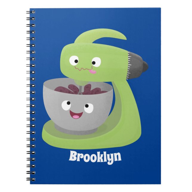 Niedlicher Kuchenmischer Cartoon Notizblock (Vorderseite)