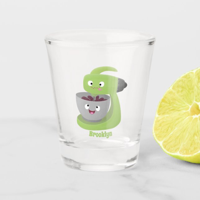 Niedlicher Kuchenmischer Cartoon Schnapsglas (Vorderseite)