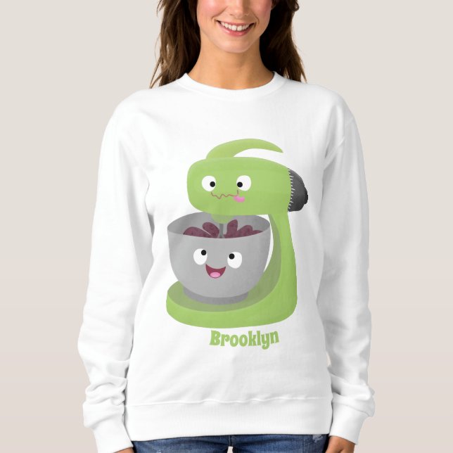 Niedlicher Kuchenmischer Cartoon Sweatshirt (Vorderseite)