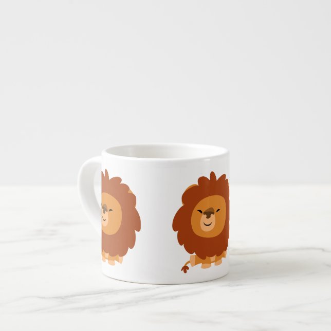 Niedlicher KuddelCartoon Lion Espresso Tasse (Vorderseite Links)