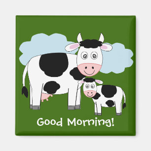 Niedlicher Kuh-Kühlschrankmagnet "guter Morgen " Magnet