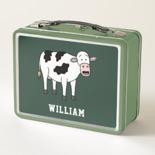 Niedlicher Kuh Personalisierter Individuelle Name  Metall Brotdose