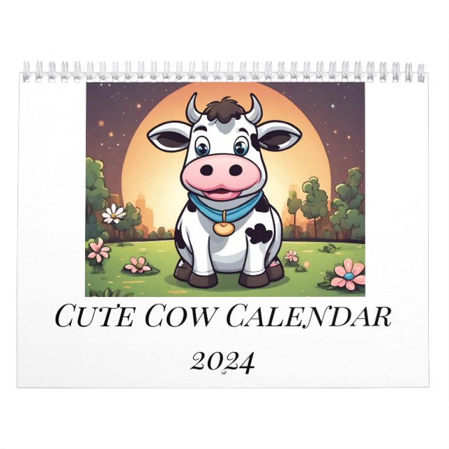 Niedlicher Kuhkalender Kalender (Titelbild)