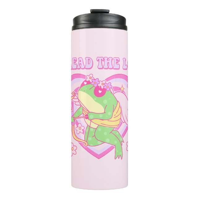 Niedlicher Kupider Frosch - Verbreitung der Liebe Thermosbecher (Vorderseite)