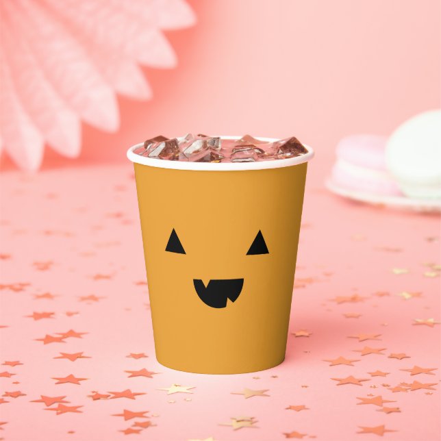 Niedlicher Kürbis Halloween Pappbecher (Insitu)