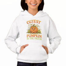 Niedlicher Kürbis im Patch Halloween Hoodie