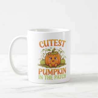 Niedlicher Kürbis im Patch Halloween Tasse Design