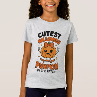 Niedlicher Kürbis im Patch - Niedliches Halloween T-Shirt