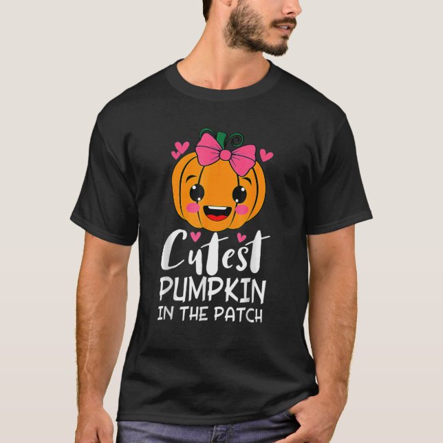 Niedlicher Kürbis im Patcherhaus Thanksgivin T-Shirt (Vorderseite)