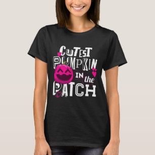 Niedlicher Kürbis in das PatchHalloween-Niedliche T-Shirt