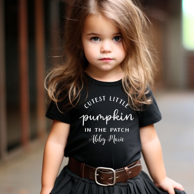 Niedlicher Kürbis in den Patch Custom Kleinkind T-shirt (Cutest Little Pumpkin in the Patch Custom Toddler T-shirt)