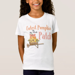 Niedlicher Kürbis in den Patch, Girls T - Shirt