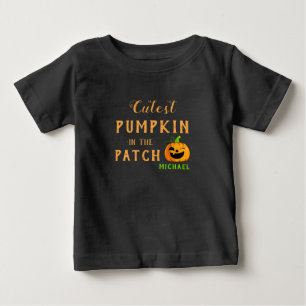 Niedlicher Kürbis in den Patch Personalisiert Unis Baby T-shirt
