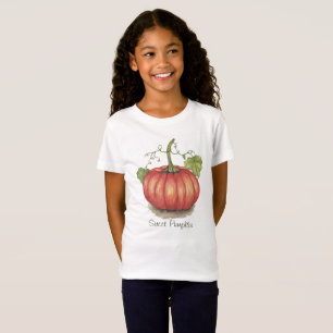 Niedlicher Kürbis mit Weinbergen in Wasserfarbe T-Shirt