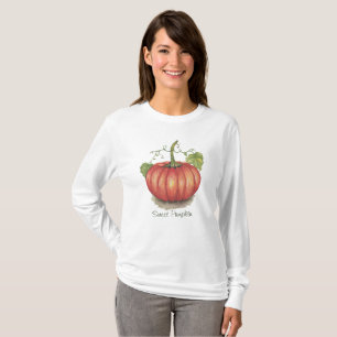 Niedlicher Kürbis mit Weinbergen in Wasserfarbe T-Shirt
