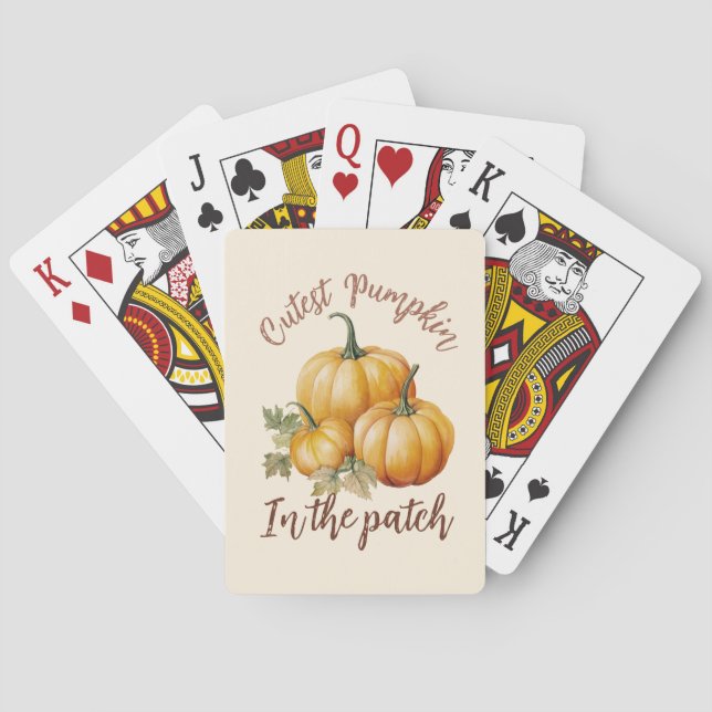 Niedlicher Kürbis Spielkarten (Rückseite)