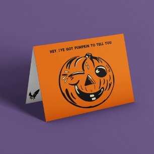 Niedlicher Kürbis zu Halloween Karte