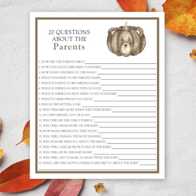 Niedlicher Kürbisbär - Elternspiele (Von Creator hochgeladen)