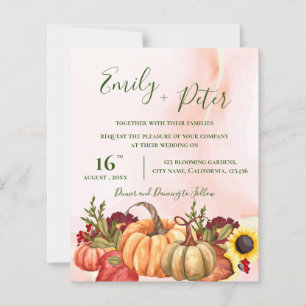 Niedlicher Kürbisblume Herbst lässt Hochzeit im He