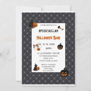 Niedlicher Kürbisboo Halloween-Bash-Rosa Einladung