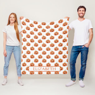 Niedlicher KürbisHalloween Custom Fleecedecke
