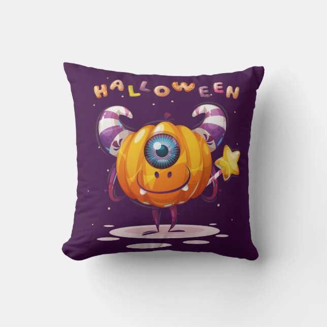 Niedlicher Kürbiskehkissen Halloween Keuchkissen Kissen (Vorderseite)