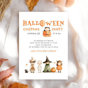 Niedlicher Kürbisklotz Halloween Kids Party Einladung
