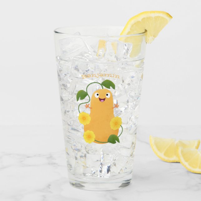 Niedlicher Kürbiskürbis Cartoon Glas (Rückseite Ice)