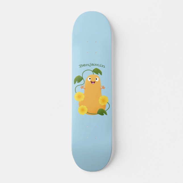Niedlicher Kürbiskürbis Cartoon Skateboard (Vorne)