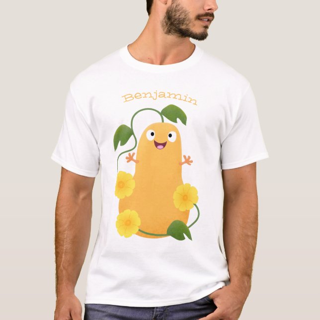 Niedlicher Kürbiskürbis Cartoon T-Shirt (Vorderseite)