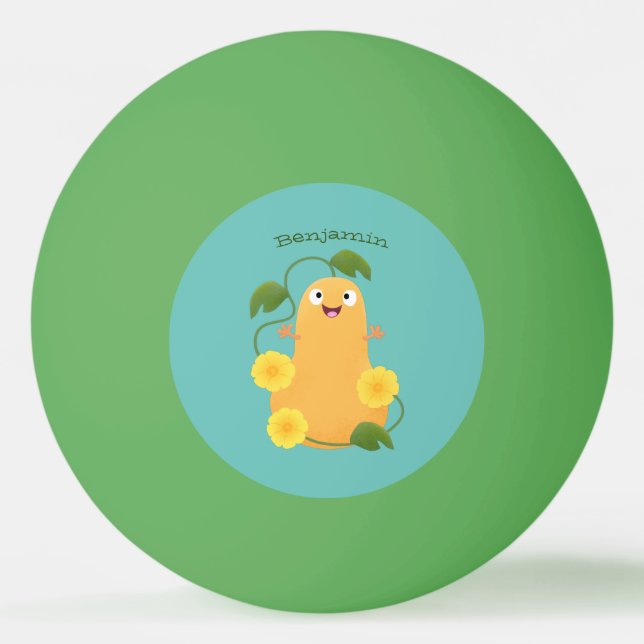 Niedlicher Kürbiskürbis Cartoon Tischtennisball (Vorderseite)