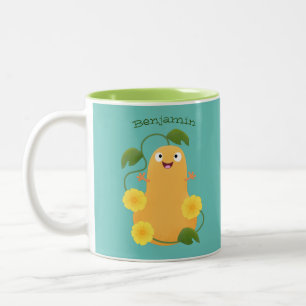 Niedlicher Kürbiskürbis Cartoon Zweifarbige Tasse