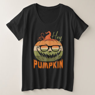 niedlicher Kürbiskürbis Halloween - hey Kürbisdesi Große Größe T-Shirt