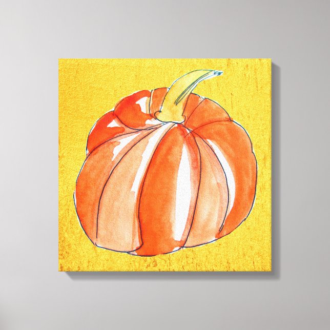 Niedlicher Kürbispflanzenherbst Leinwanddruck (Vorderseite)