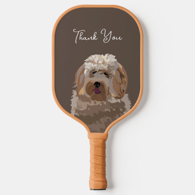 Niedlicher Labradoodle Hund Personalisiert Pickleball Schläger (Vorderseite)
